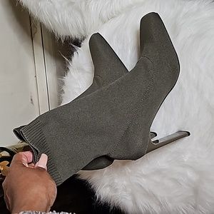 - Army Green Zara Heel Booties